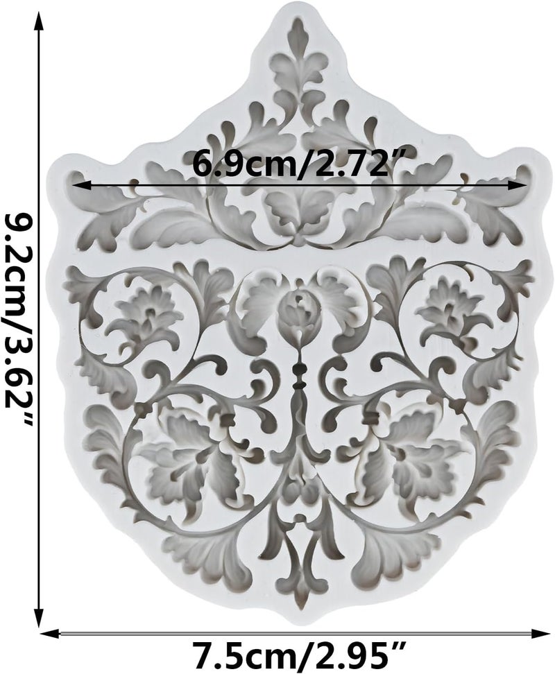 TAOXIBEI Vintage Curlicues Relief Lace Polymer Clay Mold Baroque Scroll Lace Silicone Molds for DIY Crafts Epoxy Resin Casting Air Dry Polymer Clay Plaster Jewelry Making - Image 2